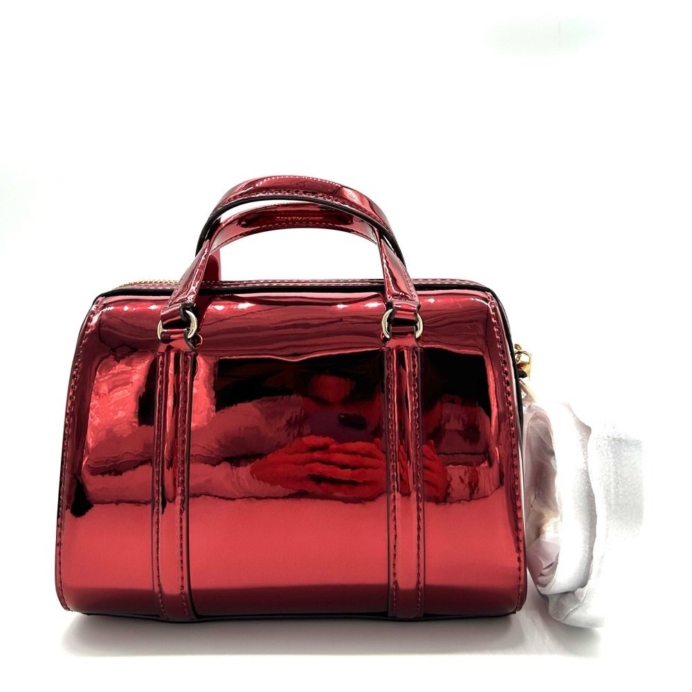Michael Kors Jet Set Small Patent Duffel Crossbody Bag Cherry - Picture 5 of 10